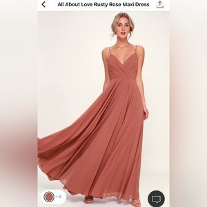Lulus all about love rust rose maxi dress